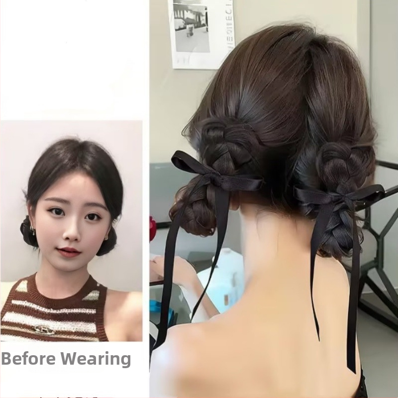 Baifumi juuksepikendus saba, lint ja nöör, kahekordne pinal, kõrge temperatuuriga jämeda lindi lõng, mudel 7065, ei värvitu