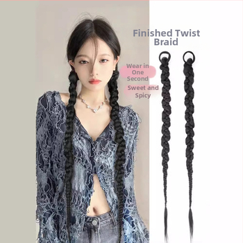 Parukas ponivarriga ja punk twist sõlmega, kuumakindlad sünteetilised juuksed, värvimine ilma kuumutamiseta, Kaifei Ilu