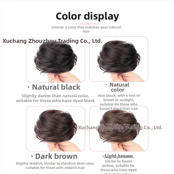 Tikrų plaukų kuodelio parūka su plaukų žiedu, natūralus įvaizdis, mechaninis apdorojimas