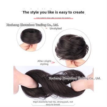 Tikrų plaukų kuodelio parūka su plaukų žiedu, natūralus įvaizdis, mechaninis apdorojimas