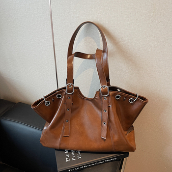 PU nahast Tote kott, kahekordne õlarihm, magnetlukustus, polüestri vooder, 2025 talv