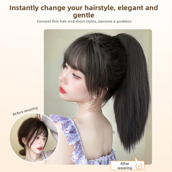 Saba parukas – sirged juuksed, klipsiga tugev kinnituv, lühike sirge stiil, kuumuskindlad kiud