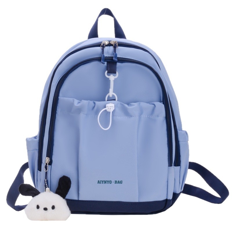 Ученическа раница от найлон с ергономични извити презрамки за намаляване на натоварването, за ученици от началното и средното училище, стил младежки кампус