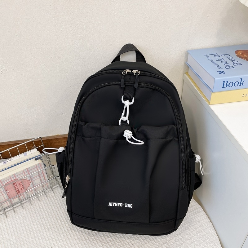 Ученическа раница от найлон с ергономични извити презрамки за намаляване на натоварването, за ученици от началното и средното училище, стил младежки кампус