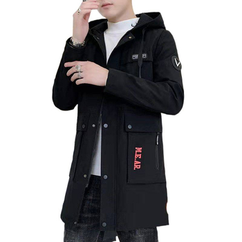 Kabát v kórejskom štýle, s kapucňou, reverzibilný, krátky