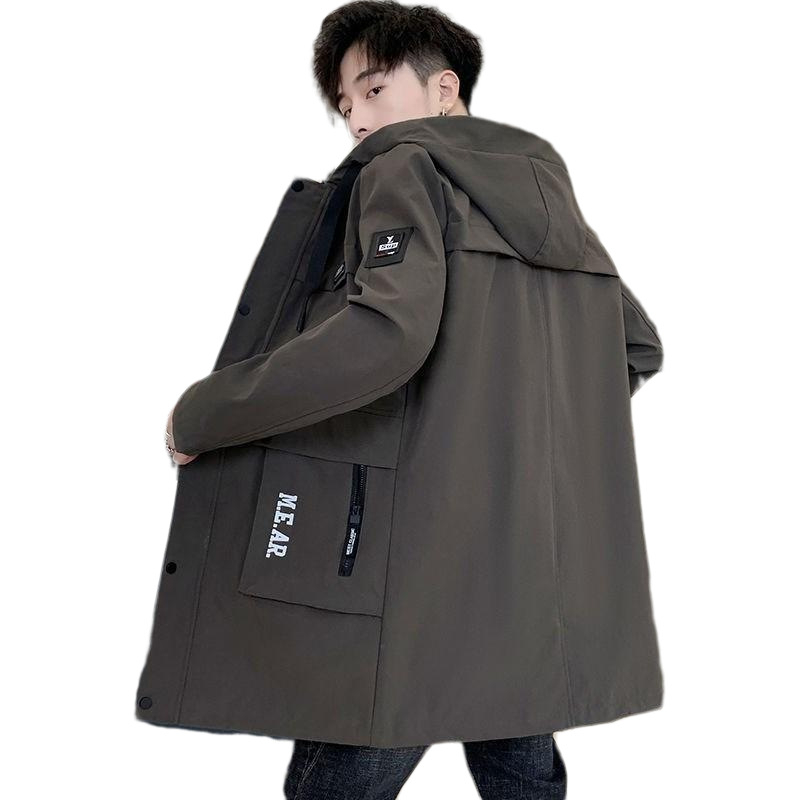 Kabát v kórejskom štýle, s kapucňou, reverzibilný, krátky