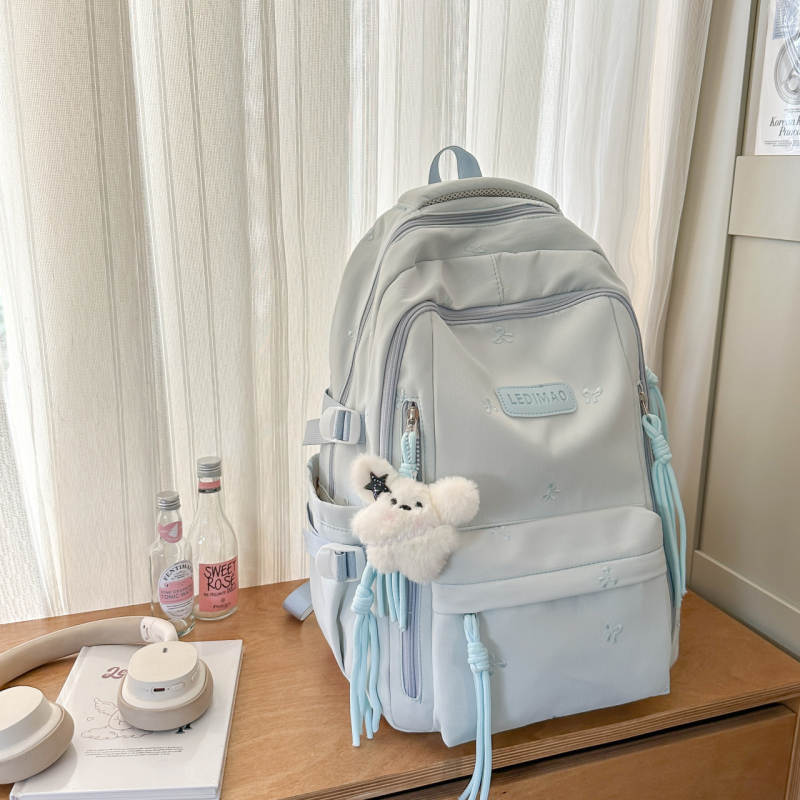 Unisex skolas mugursoma ar burtiem rakstu, ietilpība 36-55 L, der 14 collu klēpjdatoram, materiāls: zīda ziedu audums