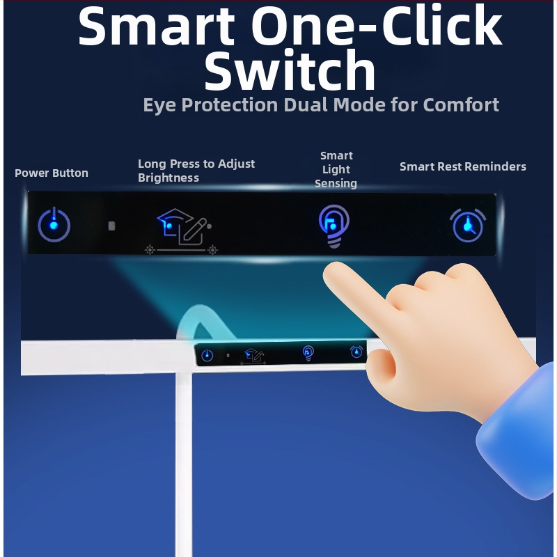 Seinaga ühendatud laualamp silmade kaitseks täispektriga 4000K, CRI ≥95, puutetundlik juhtimine, 220V, metallist varjund