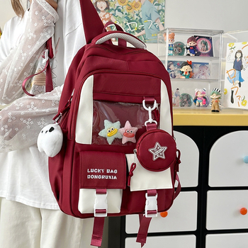 Ученическа раница за момичета | найлон, дишаща, разширяваща се, голям капацитет, извита презрамка