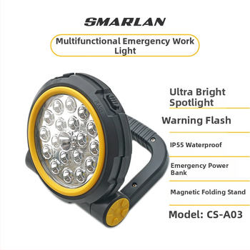 Automobiilne häda-LED prožektor SOS funktsiooniga, mitmekülgne väline valgustus matkamiseks (10 W, 1000 lm, 5 V, 6000 K, Cs-a03)