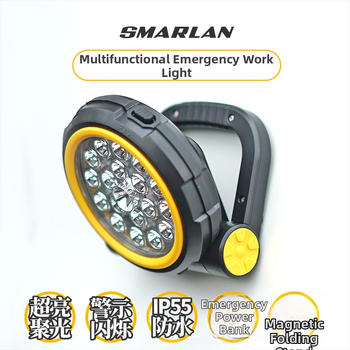 Automobiilne häda-LED prožektor SOS funktsiooniga, mitmekülgne väline valgustus matkamiseks (10 W, 1000 lm, 5 V, 6000 K, Cs-a03)