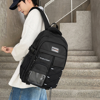 Skolas mugursoma skolēniem – neilons, ietilpība 20–35 l, saderīgs ar 14 collu klēpjdatoru, izturīgs pret nolietojumu, Unisex