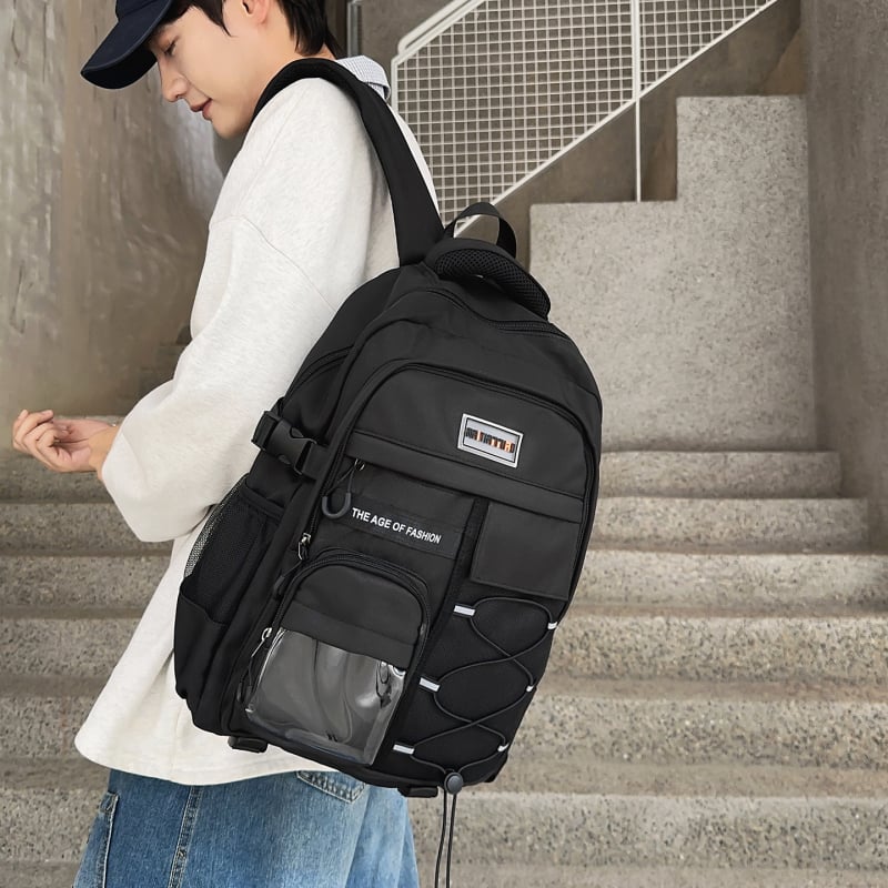 Skolas mugursoma skolēniem – neilons, ietilpība 20–35 l, saderīgs ar 14 collu klēpjdatoru, izturīgs pret nolietojumu, Unisex