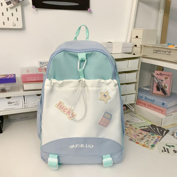 Ученическа раница, голям капацитет, нейлон, разширяема, градски минимализъм, извита презрамка