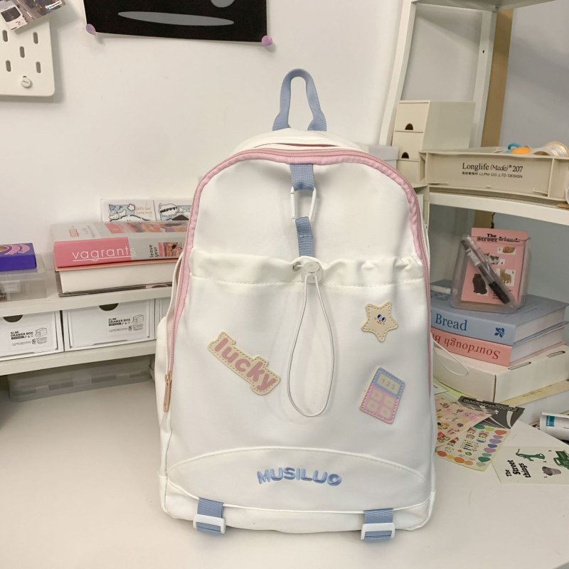 Ученическа раница, голям капацитет, нейлон, разширяема, градски минимализъм, извита презрамка