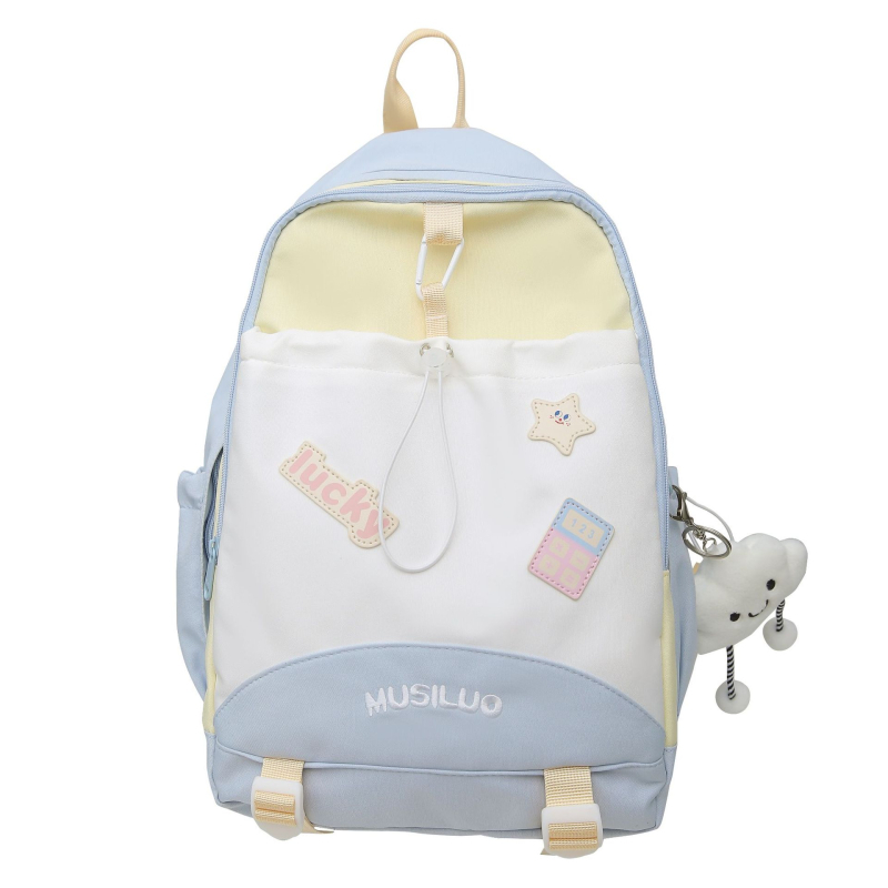 Ученическа раница, голям капацитет, нейлон, разширяема, градски минимализъм, извита презрамка