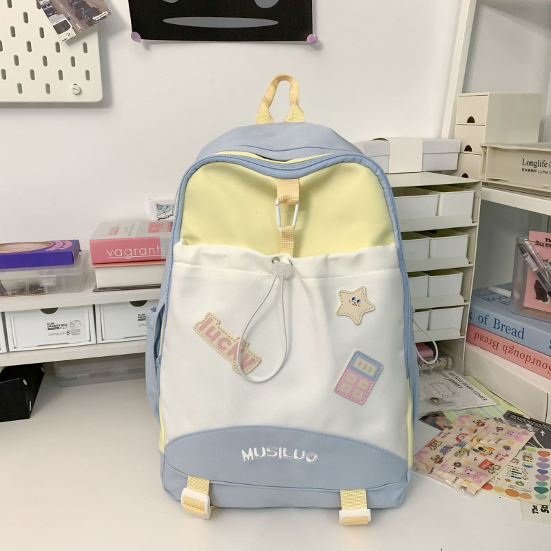 Ученическа раница, голям капацитет, нейлон, разширяема, градски минимализъм, извита презрамка