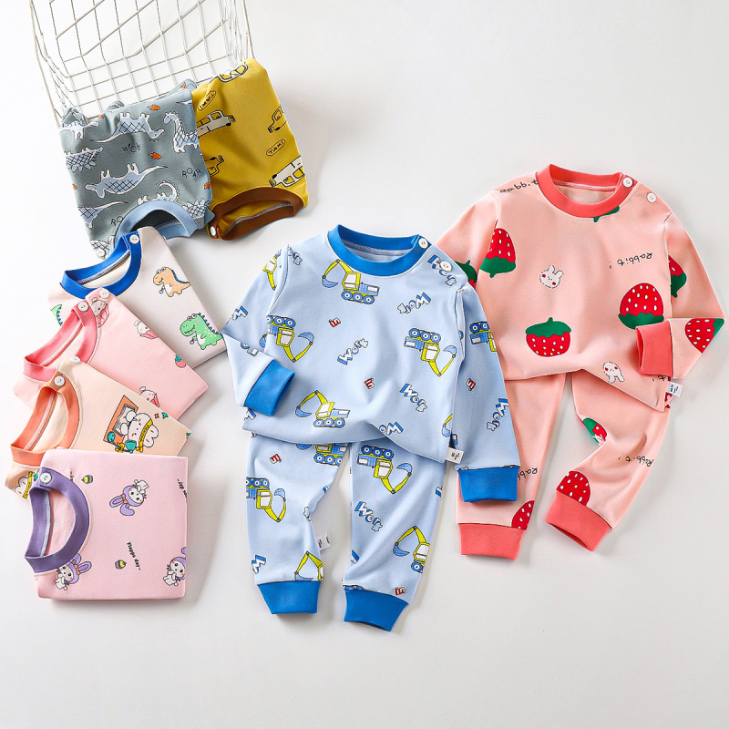 Laste kodukasutuse komplekt 100% puuvillast, unisex, sobib 1–3-aastastele, kevad-sügis, pidžaama pikkade pükstega