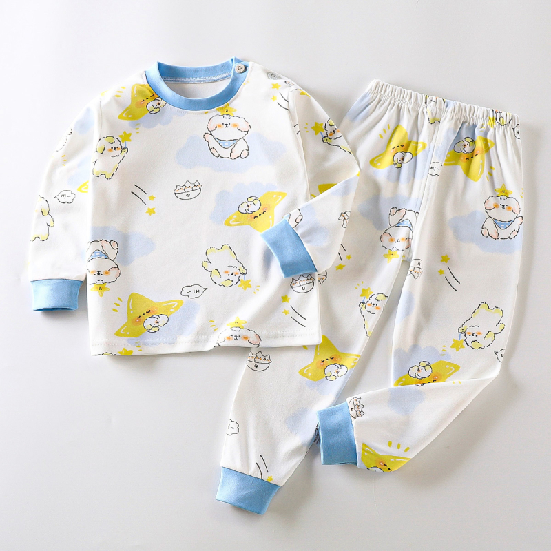 Laste kodukasutuse komplekt 100% puuvillast, unisex, sobib 1–3-aastastele, kevad-sügis, pidžaama pikkade pükstega