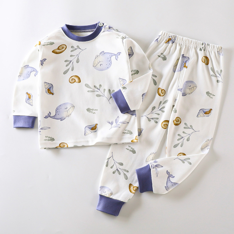 Laste kodukasutuse komplekt 100% puuvillast, unisex, sobib 1–3-aastastele, kevad-sügis, pidžaama pikkade pükstega