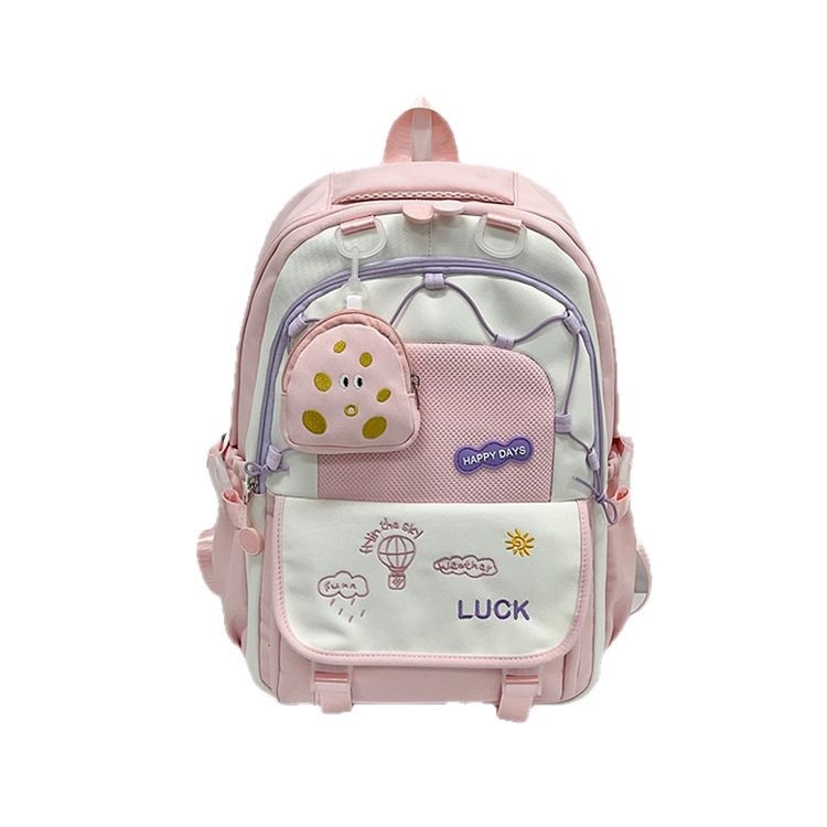 Ученическа раница за средно училище, унисекс стил, найлон, износоустойчива, облекчава носенето, презрамки с въздушна възглавница, подплата полиестер