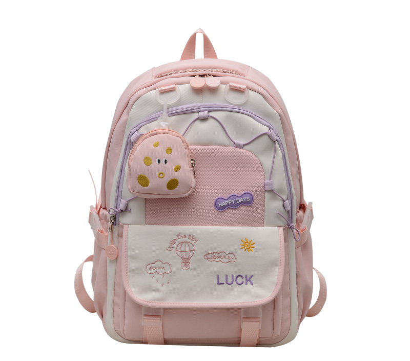 Ученическа раница за средно училище, унисекс стил, найлон, износоустойчива, облекчава носенето, презрамки с въздушна възглавница, подплата полиестер