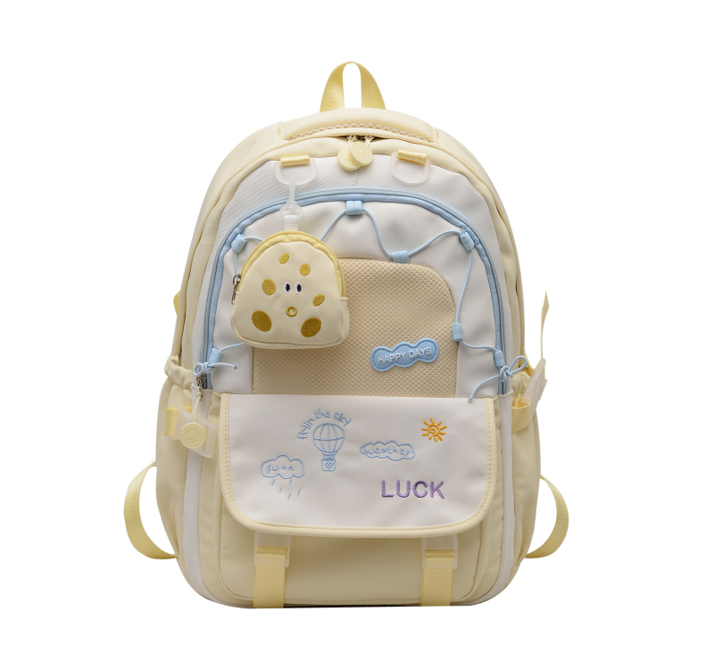 Ученическа раница за средно училище, унисекс стил, найлон, износоустойчива, облекчава носенето, презрамки с въздушна възглавница, подплата полиестер