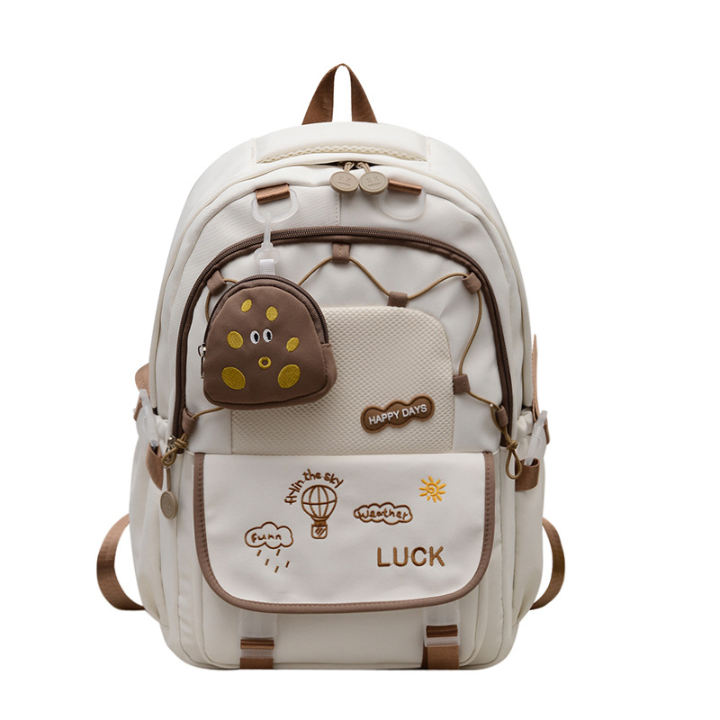 Ученическа раница за средно училище, унисекс стил, найлон, износоустойчива, облекчава носенето, презрамки с въздушна възглавница, подплата полиестер