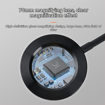 Varjuta LED ilulamp suurendava lupaga – USB-toega laualamp juukse, kulmud ja tätoveeringute jaoks (Mudelis SL825, metalne abažuur, CRI ≥90)