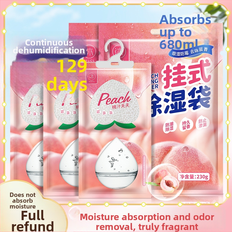 Käepärast rippuv desikantkott riidekapile, magamistuppa ja ühiselamusse – niiskuse neelaja valge virsiku lõhnaga, 0,23 kg