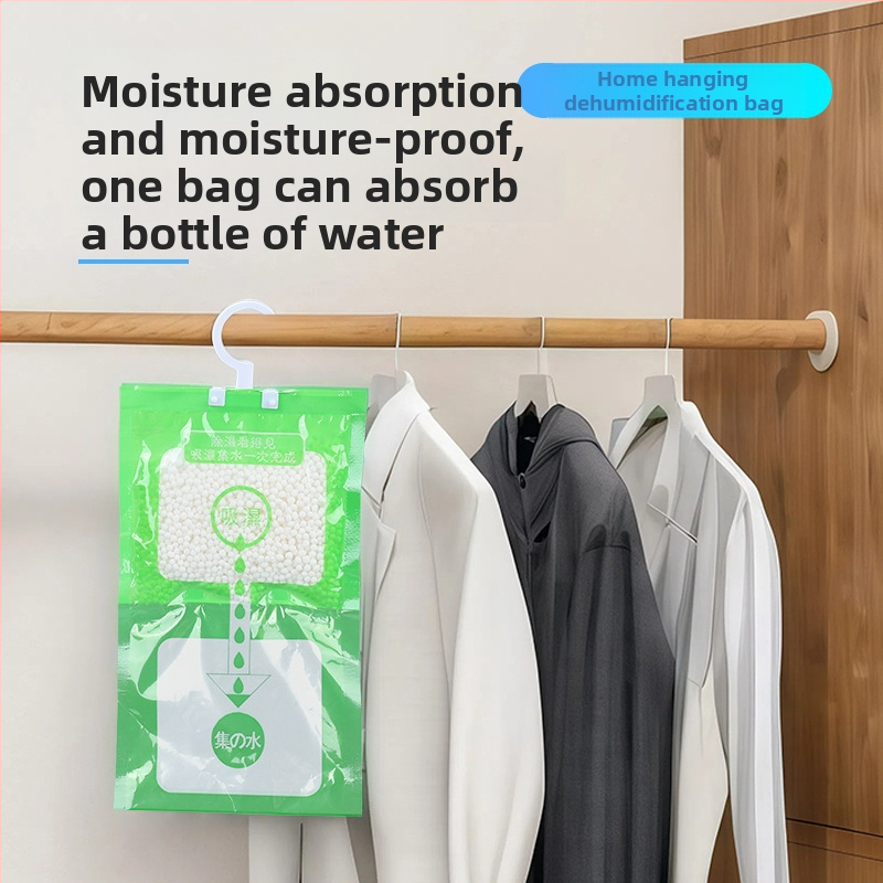 Kaltsiumi kloriidi desikant ruumide kuivendamiseks — Qingrunjia kaubamärk; funktsioon: kuivendamine ja niiskuse juhtimine; kaal 100 g; sobib rippimiseks