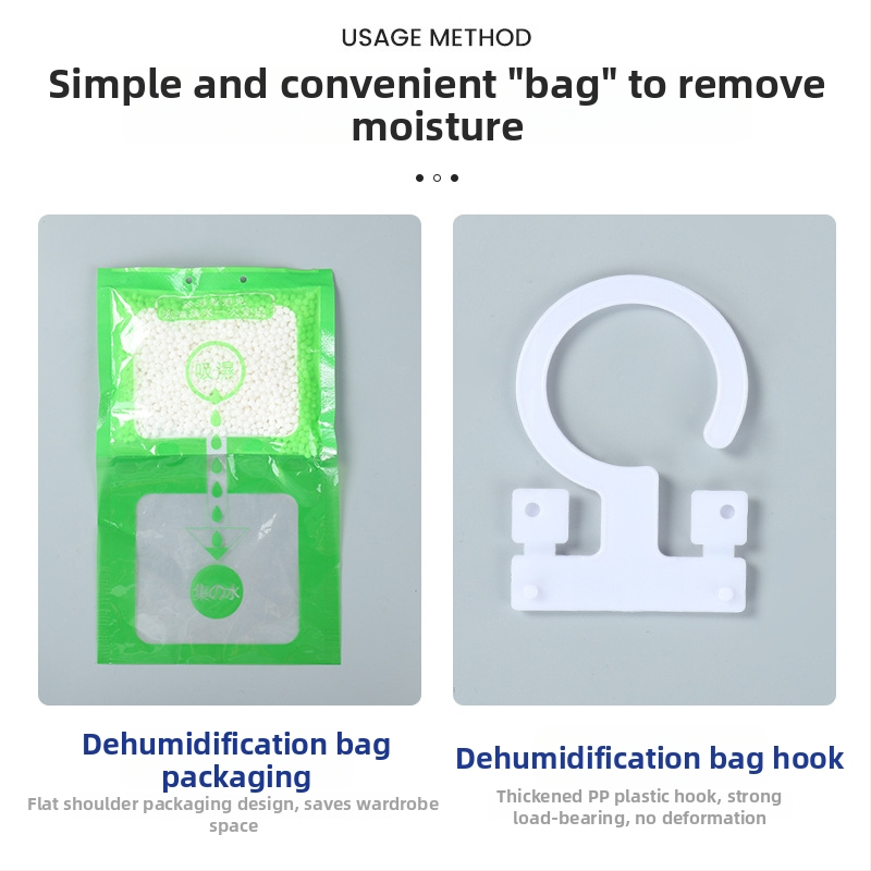 Kaltsiumi kloriidi desikant ruumide kuivendamiseks — Qingrunjia kaubamärk; funktsioon: kuivendamine ja niiskuse juhtimine; kaal 100 g; sobib rippimiseks