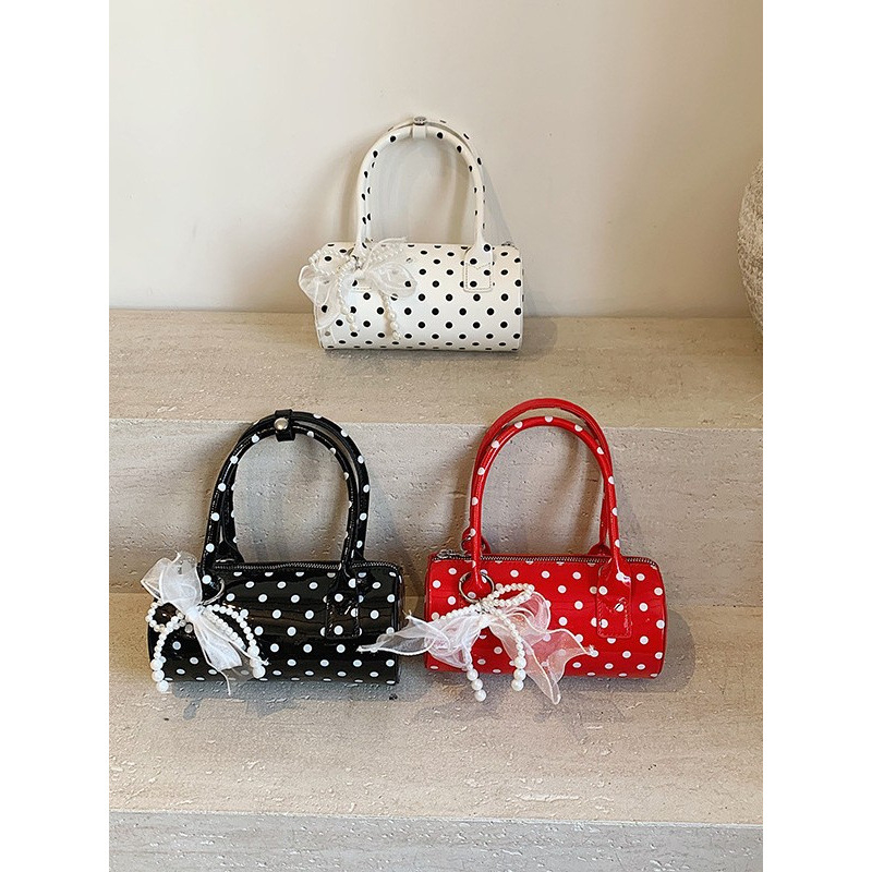 PU moterų rankinė cilindro formos, užtrauktukas, poliesterio pamušalas, vienas peties dirželis