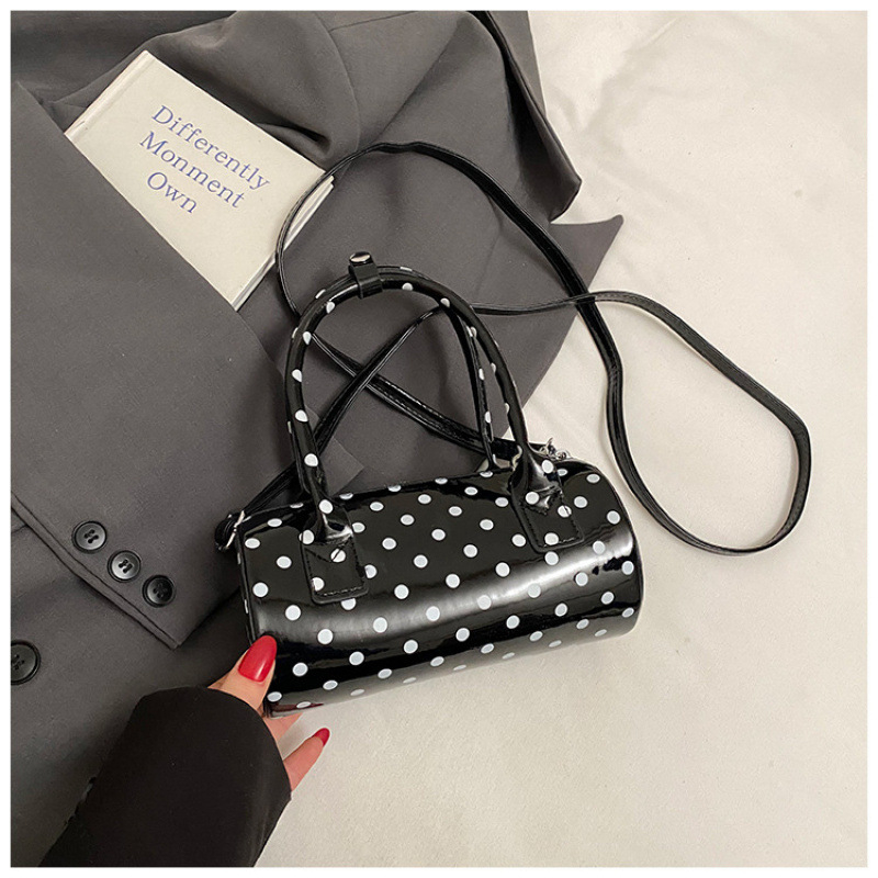 PU moterų rankinė cilindro formos, užtrauktukas, poliesterio pamušalas, vienas peties dirželis