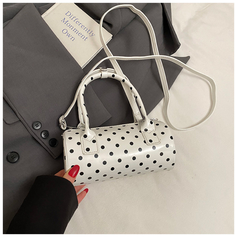 PU moterų rankinė cilindro formos, užtrauktukas, poliesterio pamušalas, vienas peties dirželis