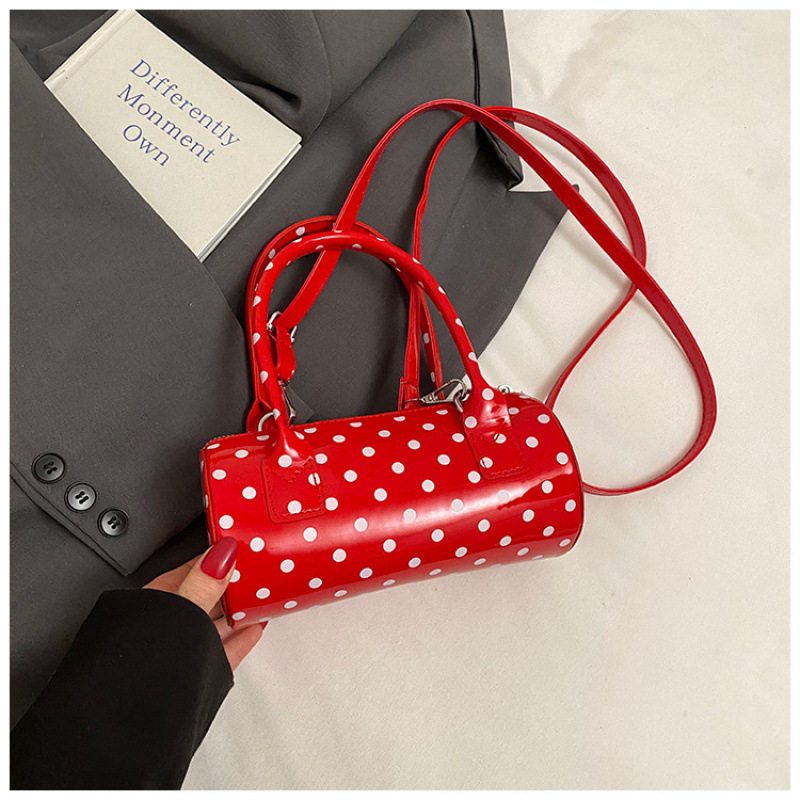 PU moterų rankinė cilindro formos, užtrauktukas, poliesterio pamušalas, vienas peties dirželis