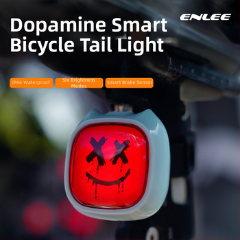 ENLEE Tagumine jalgratta tuli näoilme sensoriga, mõeldud maanteel sõiduks, öiseks sõiduks, hoiatustuli