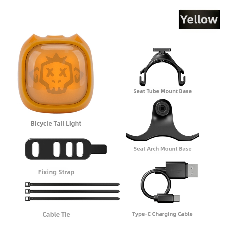 ENLEE Tagumine jalgratta tuli näoilme sensoriga, mõeldud maanteel sõiduks, öiseks sõiduks, hoiatustuli