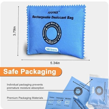 Siilikahappe gel dehüdratsiooni kott korduvkasutatav tsüklilise regeneratsiooni jaoks (CSB-6, 100 g, pakendatud kotis, lamavas asendis, kaubamärk Jiamijia)