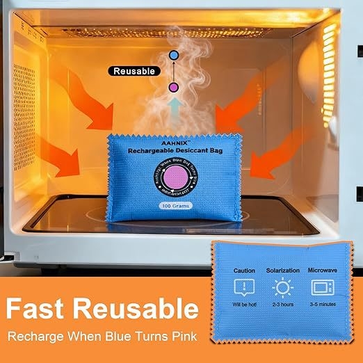 Siilikahappe gel dehüdratsiooni kott korduvkasutatav tsüklilise regeneratsiooni jaoks (CSB-6, 100 g, pakendatud kotis, lamavas asendis, kaubamärk Jiamijia)