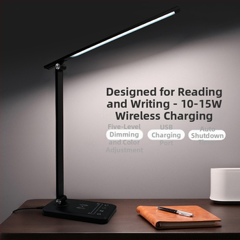 Laualamp LED silmade kaitseks, juhtmevaba laadimine, puutetundlik juhtimine, USB toide, alumiiniumvarjund
