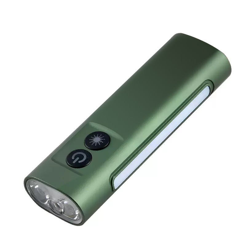 Φακός LED από κράμα αλουμινίου, 5W, επαναφορτιζόμενη μπαταρία 1000mAh, χειροκίνητη τροφοδοσία, με λουρί κλειδιών, εμβέλεια ≥ 500 m