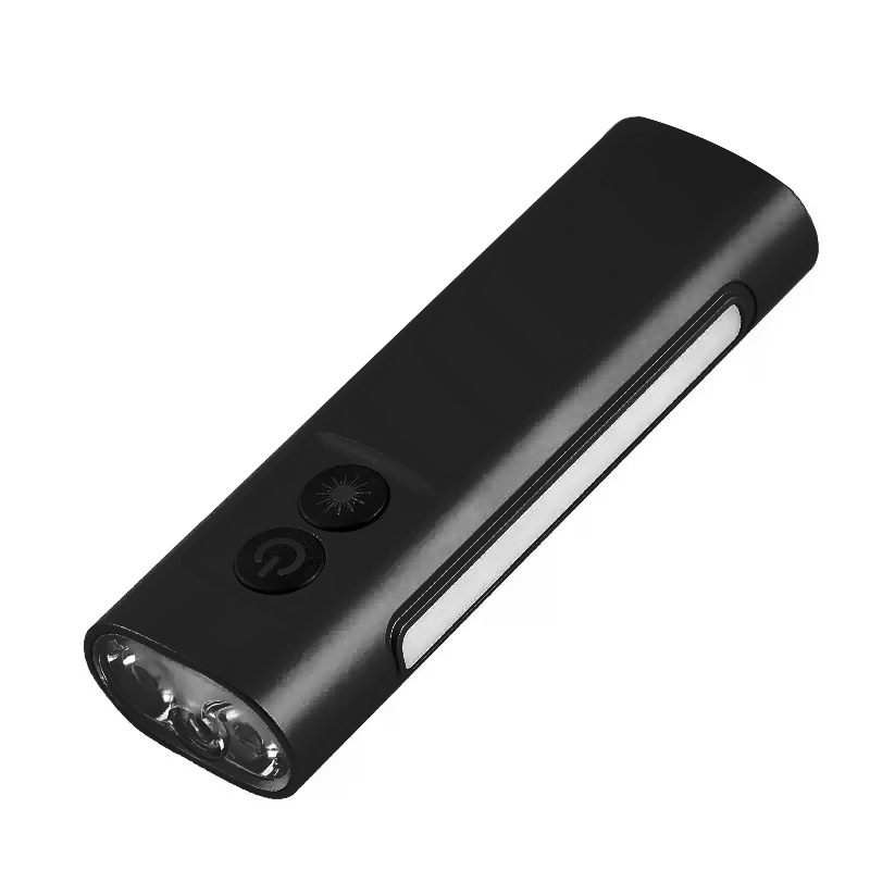 Φακός LED από κράμα αλουμινίου, 5W, επαναφορτιζόμενη μπαταρία 1000mAh, χειροκίνητη τροφοδοσία, με λουρί κλειδιών, εμβέλεια ≥ 500 m