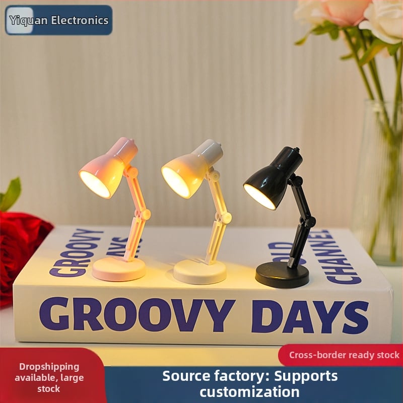 Kreatiivne mini LED laualamp sooja valgusega silmade kaitseks – sisseehitatud akutega kompaktne öövalgustus lugemiseks tudengimajas