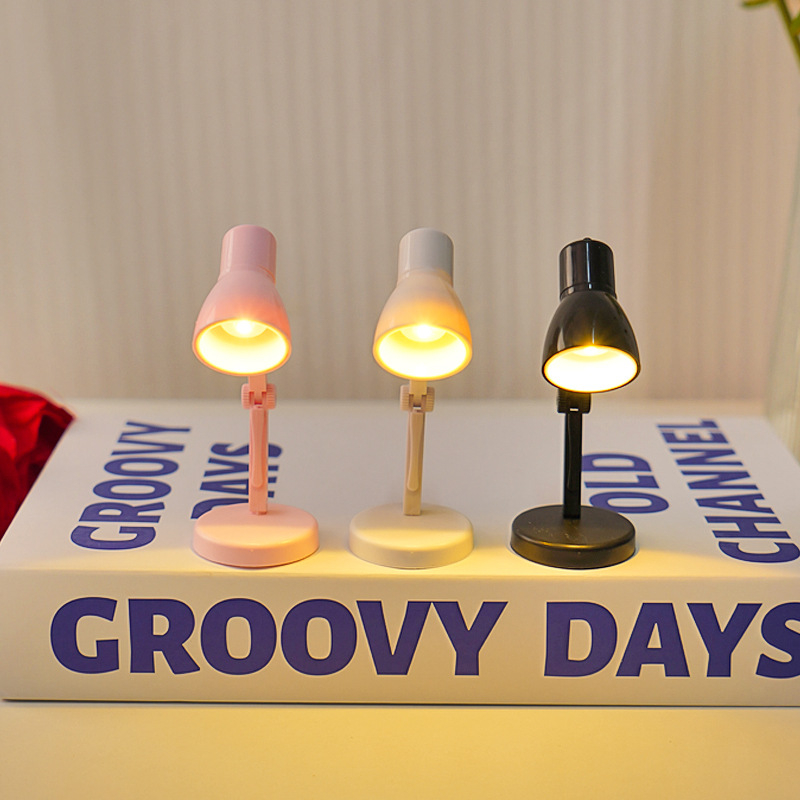 Kreatiivne mini LED laualamp sooja valgusega silmade kaitseks – sisseehitatud akutega kompaktne öövalgustus lugemiseks tudengimajas