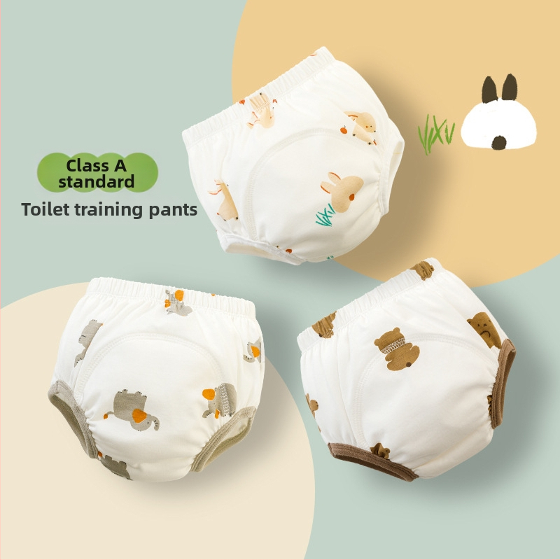 Kūdikio mokymosi kelnės – skalbiamos medvilnės, Saugos klasė A, vaikams nuo 1 iki 3 metų, iki 18 kg