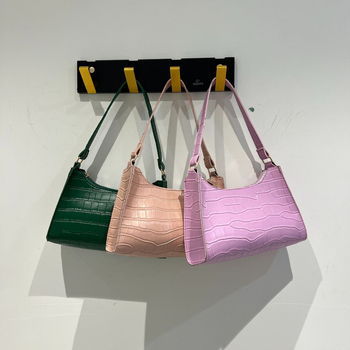 Krokodilo rašto delninė rankinė, PU oda, horizontalaus kvadrato formos rankinė, užtrauktukas, poliesterio pamušalas