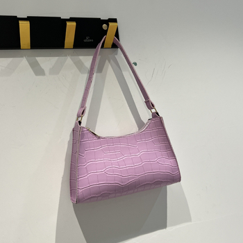 Krokodilo rašto delninė rankinė, PU oda, horizontalaus kvadrato formos rankinė, užtrauktukas, poliesterio pamušalas