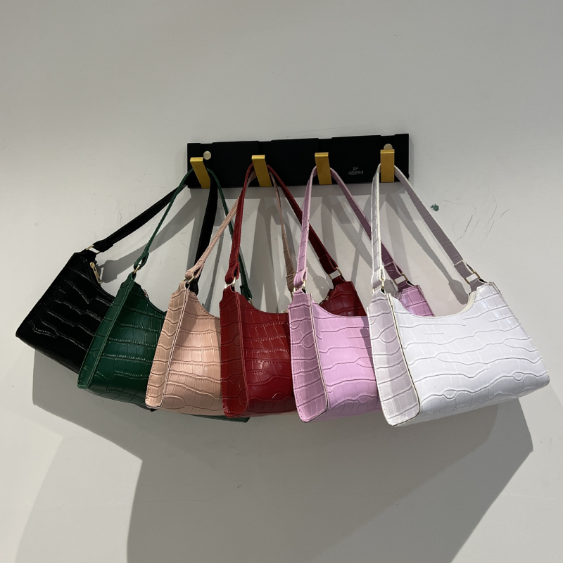 Krokodilo rašto delninė rankinė, PU oda, horizontalaus kvadrato formos rankinė, užtrauktukas, poliesterio pamušalas