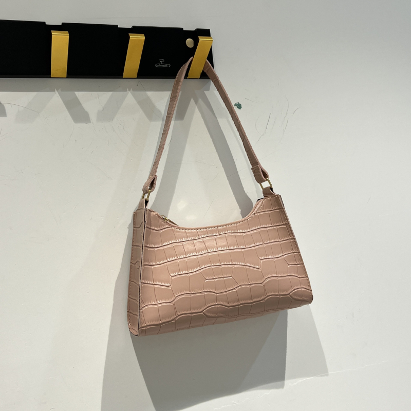 Krokodilo rašto delninė rankinė, PU oda, horizontalaus kvadrato formos rankinė, užtrauktukas, poliesterio pamušalas